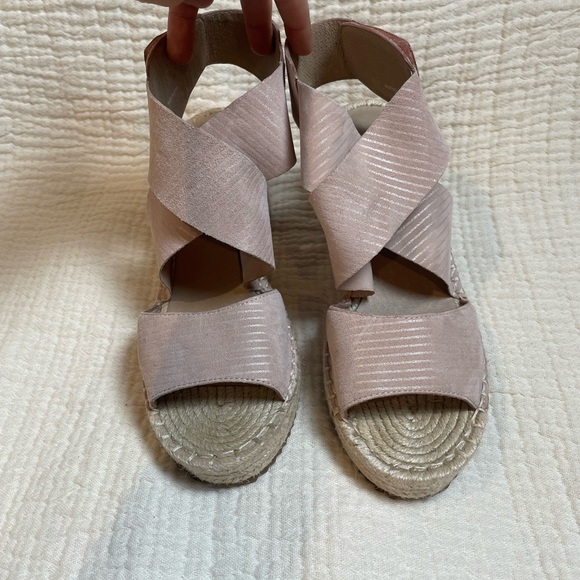 Eileen Fisher Willow Soft Suede Wedge Espadrille in Pink Size 8 - Picture 7 of 16